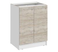Meuble bas de cuisine Eco Noyer Blanchi 2 portes L 60 cm - Cuisineandcie