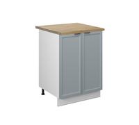 Meuble bas de cuisine Fame-Line, 60cm, PT Chêne, Bleu clair-gris/Blanc, Vicco 50620