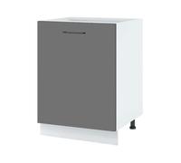 Meuble bas de cuisine Lovia Gris Mat 1 porte L 60 cm - Cuisineandcie