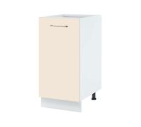 Meuble bas de cuisine Lovia Vanille Mat 1 porte L 40 cm - Cuisineandcie
