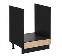Meuble bas de cuisine pour four ""Roma"" - Noir/Beige - L 60 x H 81 x P 45 cm