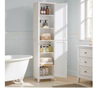 Meuble bas de Salle de Bain, avec Miroir Pleine Longueur, avec Étagères Réglables, 30 x 40 x 160 cm, Blanc