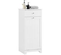 Meuble bas de salle de bain - SOBUY - Tiroir - Panier à linge intégré - 40x38x90 cm - Blanc - Capacité de charge 20 kg