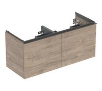 Meuble bas Geberit Acanto 2 tiroirs 2 tir anglaise lavabo 2C 120cm noyer car. - GEBERIT 503.007.JR.1