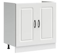 Meuble bas pour évier Kalmar blanc 80x46x81,5cm bois ingénierie