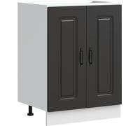 Meuble bas pour évier Kalmar noir 60x46x81,5 cm bois ingénierie