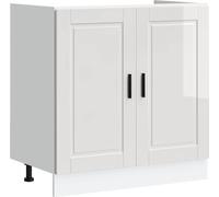 Meuble bas pour évier Porto blanc brillant 80x46x81,5 cm