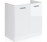 Meuble bas pour l'évier Vicco R-Line Blanc Haute brillance 80cm avec portes, sans PT, Model 41946