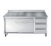 Meuble Bas Professionnel Inox - Avec Tiroirs - Gamme 700 - Combisteel - 2000x700Coulissante+tiroir inox G