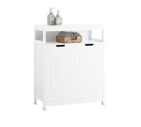 Meuble Bas Salle de Bain BZR121-W SoBuy - avec 2 Portes, Étagères Réglables, 70x35x90 cm - Blanc