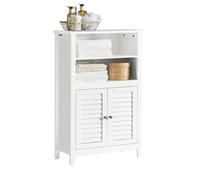 Meuble Bas Salle de Bain BZR13-W SoBuy - 2 Etagères et 2 Portes - Blanc - L58cm x P24cm x H90cm