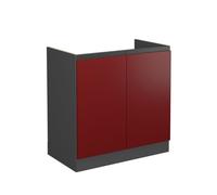 Meuble bas sous-évier R-Line, 80cm J-Shape, sans PT, Rouge/Anthracite, Vicco 39721