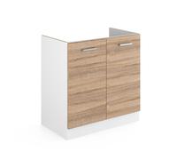 Meuble bas sous-évier R-Line, 80cm sans PT, Sonoma/Blanc, Vicco 29720