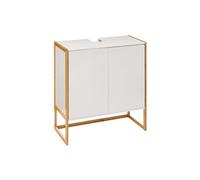 Pegane Meuble sous-vasque salle de bain - Blanc naturel