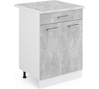 Meuble bas universel Vicco R-Line Béton 60cm avec tiroirs, Model 41911