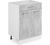Meuble bas universel Vicco R-Line Béton 60cm avec tiroirs, sans PT, Model 41910