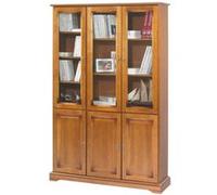 Meuble Bibliothèque Merisier 6 Portes 12 Niches L 120.6 H 182.2 P 33 cm - L 120.6 x l 33 x H 182.2 cm marron G