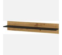 MEUBLE BIBLIOTHEQUE SUSPENDUE SALON ANETTE 115x20x20cm CHENE NOIR MAT