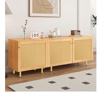 Meuble Buffet bahut bas Salon salle a manger rangement-style Scandinave - Bois naturel -L180 x P40 x H63 cm