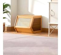 Meuble Case de Rangement en Bambou à Monter Soi-même, Meuble Profondeur 30cm en Plastique Technique ABS avec Panneau Anti-poussière, Vitrine for Couloir, Salon et Chambre à Coucher