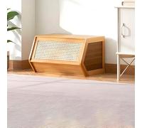 Meuble Case de Rangement en Bambou à Monter Soi-même, Meuble Profondeur 30cm en Plastique Technique ABS avec Panneau Anti-poussière, Vitrine for Couloir, Salon et Chambre à Coucher