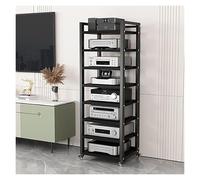 Meuble Chaine HiFi Étagère Audio-vidéo À 8 Niveaux, Support Multimédia Audio-vidéo, Support AV avec roulettes, Support Audio for Armoire AV Moderne(Noir)