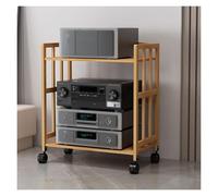 Meuble Chaine HiFi Petit Support Vidéo Audio, Meuble Multimédia Stéréo, Lecteur De Disques DVD CD Mobile, Haut-Parleur, Amplificateur, Récepteur, Consoles De Jeux, Étagère(W-60CM)