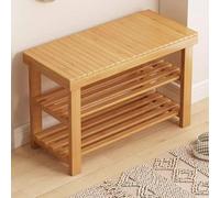 Meuble Chaussure Entrée en Bambouuuu Banc Chaussures Étagère de Rangement à 3
