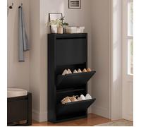 Meuble Chaussure WOLTU - Armoire Chaussure Étroit en Métal - Sans assemblage - Noir W0ITT5751