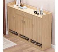 Meuble Chaussures en Bois avec 2/3/4 Portes et Tiroir Armoire à Chaussures Multifonctionnelle Anti-Poussière Peu Encombrante Étagères Réglables pour Meubles de Couloir D'entrée B,140*30*90CM