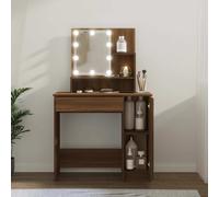Meuble Coiffeuse avec LED Chêne brun 86,5x35x136 cm - Coiffeuses 820486
