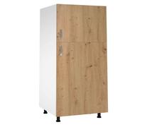 Meuble colonne de cuisine avec 2 portes coloris Chêne Albar - Hauteur 200 x Longueur 60 x profondeur 58 cm