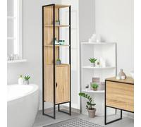 Meuble colonne DETROIT 1 porte design industriel Noir