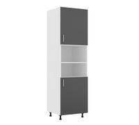 Meuble colonne haaus Karo, 2 portes, avec espace four, Anthracite/Blanc, 60 x 57 x 210 cm