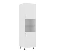 Meuble colonne haaus Karo, 2 portes, avec espace four, Blanc, 60 x 57 x 210 cm