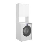 Meuble Colonne pour Lave-Linge / Sèche-Linge coloris Blanc - Longueur 63 3 x Profondeur 62 x Hauteur 190 cm