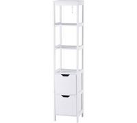 Meuble colonne salle de bain - kleankin - armoire haute rangement 3 étagères 2 tiroirs mobilier intérieur - bois - 30x30x144cm