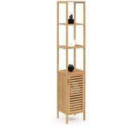 IDMARKET Meuble colonne salle de bain bambou BEA 1 porte