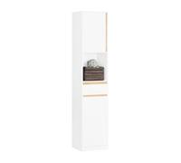 SoBuy Meuble colonne BZR80-W – 35x33x170 cm Blanc, 1 tiroir, 2 portes, étagères réglables