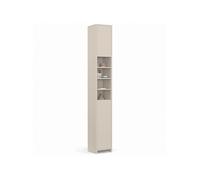 IDMarket - Meuble Colonne Salle de Bain TOMI 2 Portes 4 niches Beige