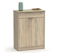 Meuble Commode à chaussures 2 portes coloris cambrian - Hauteur 101 x Longueur 75 x Profondeur 36 cm