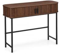 Meuble Console 2 Portes en Bois et Pieds en Acier L 100 cm - Atmosphera (Bois foncé)