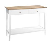 Atmosphera Console Solen bois blanc 2 tiroirs L 110 x H 85 cm