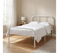 MEUBLE COSY Cadre de Lit 90x190cm avec Tête de Lit et Sommier en Métal | Lit 1 Personne, Montage Facile, Espace de Rangement sous Le Lit, pour Chambre Petit Espace Studio, Blanc