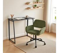 Meuble Cosy Ensemble de Bureau avec Chaise de Bureau Pliable et Chaise réglable en Hauteur pour Bureau, Bureau à Domicile, Vert et Noir