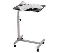 MEUBLE COSY Table de Lit pour Ordinateur Portable Hauteur Réglable Bout de canapé avec 4 roulettes Verrouillables Support PC pour Salon Bureau Chambre Bureau , Métal, Noir, 48x37x67 cm