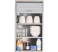 Meuble Cuisine Alu 40x72 Face Imprimée - Hexagones Gris 521 - L 40 x l 35 x H 72 cm Aluminium G