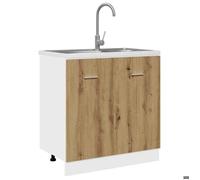 Meuble cuisine,charge 65 kg,Design Moderne,Armoire de plancher d'évier - ""Lyon"" chêne artisanal 529734