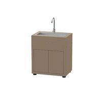 Meuble cuisine extérieure taupe avec évier intégré 80 x 55 cm -