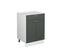 Vicco Meuble Cuisine Fame-Line, Vert Or Campagne, 60cm | Façade en MDF · Sans plan de travail · Pieds réglables en hauteur · Poignées en métal · Fermeture douce